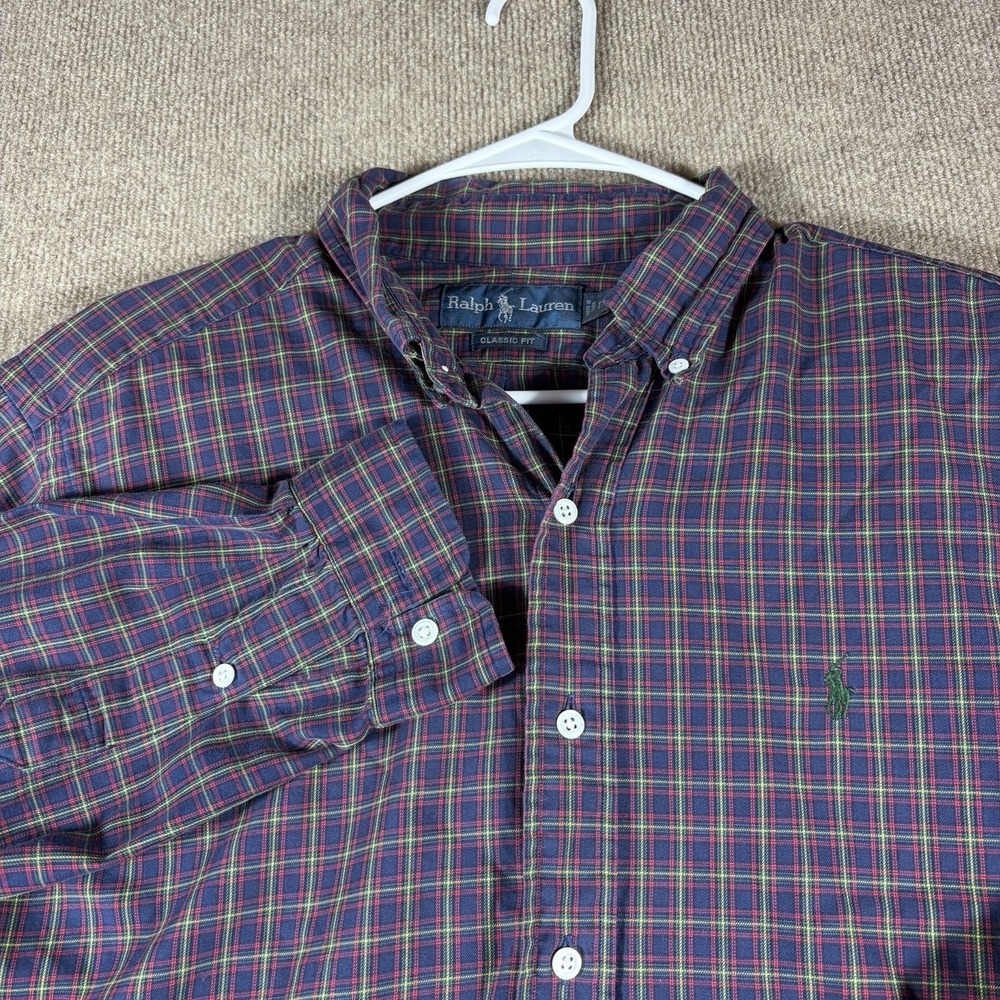 Polo Ralph Lauren Shirt Men's Large Plaid Long Sleeve Button Down Classic Fit